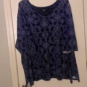 Rule Blue hi low shark botton top